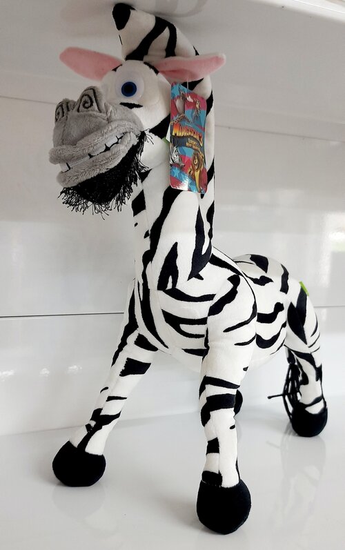 Мягкая игрушка Мадагаскар зебра Марти, гибкая, на проволоке, 35 см