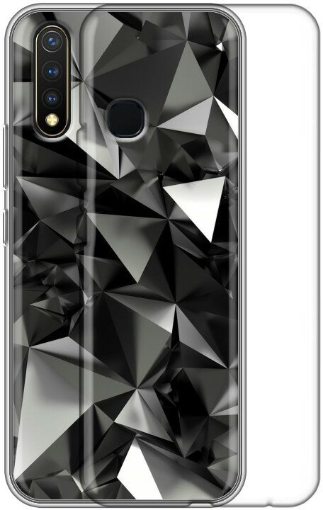 Дизайнерский силиконовый чехол для Виво Y19 / Vivo Y19 Черные кристаллы