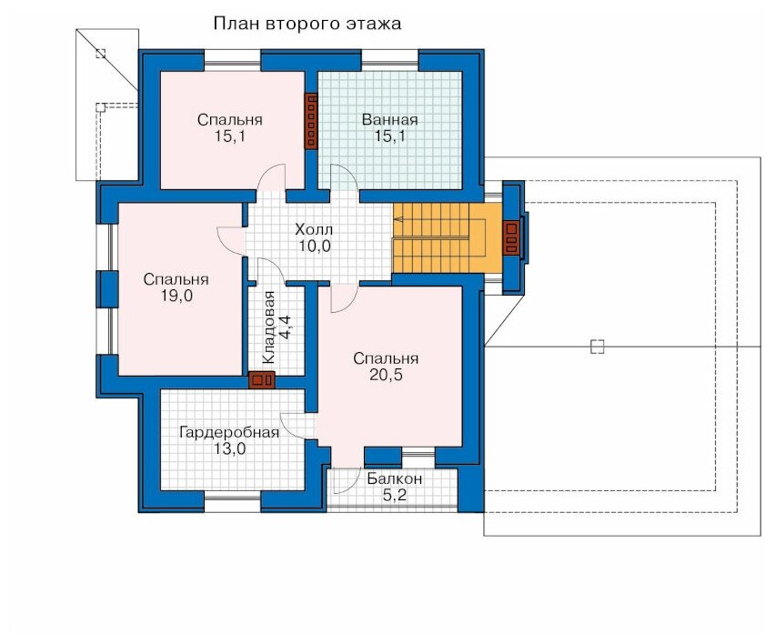 Проект дома Catalog-Plans-57-00ZC (249,23кв.м, 19x13,73м, кирпич 510) - фотография № 3
