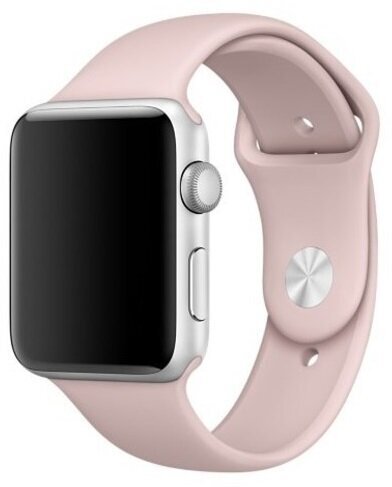 Ремешок для смарт-часов, фитнес-браслета Apple Watch Series 1 2 3 4 SE 5 6 7 8 силиконовый браслет Эпл Вотч 38/40/41 мм, розовый пудровый