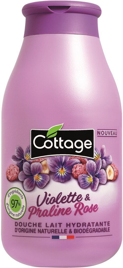 COTTAGE Молочко для душа Moisturizing Shower Milk Violet&Pink Praline увлажняющее Фиалка и пралине, 250 мл