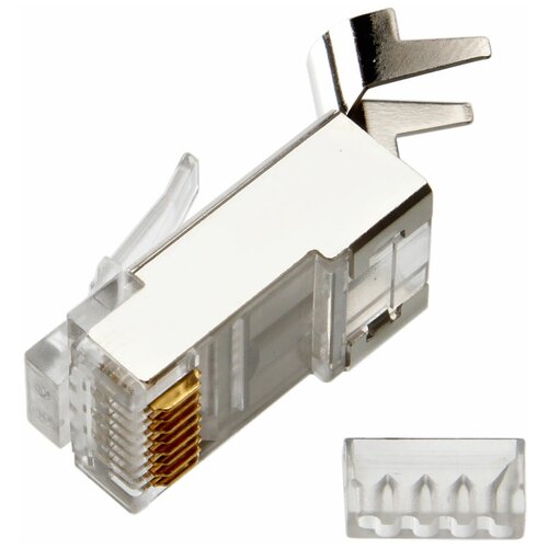 коннектор lanmaster twt pl45 s 8p8c 6t ftp кат 6 rj45 прозрачный упак100шт Коннектор Lanmaster (TWT-PL45/S-8P8C-6A) FTP кат.6A RJ45 (упак:100шт)