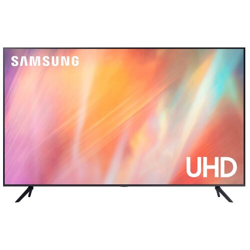 фото 64.5" телевизор samsung ue65au7170u led, hdr (2021), серый титан