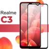 Защитное стекло для телефона Realme C3 / Противоударное полноэкранное стекло на смартфон Реалми С3 / Прозрачное - изображение