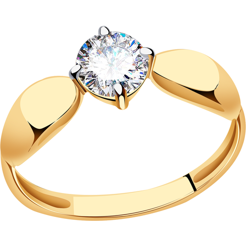 Кольцо Diamant online, золото, 585 проба, кристаллы Swarovski, размер 16 кольцо diamant online красное золото 585 проба фианит кристаллы swarovski размер 16 5