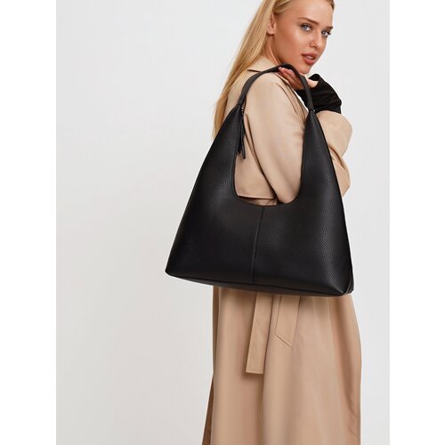 фото Сумка хобо , фактура зернистая, черный out loud