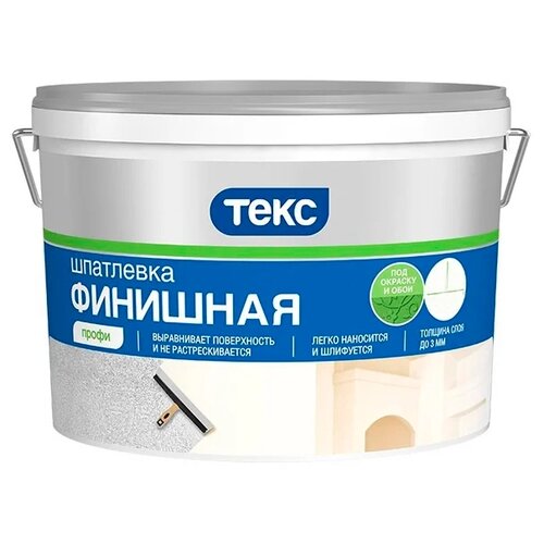 Шпатлевка ТЕКС финишная Профи, белый, 8 кг