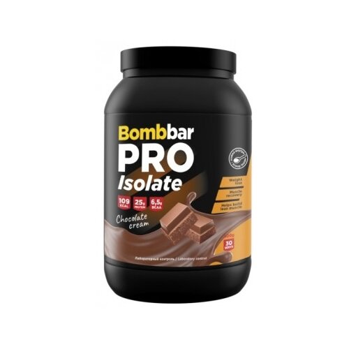 Протеин BOMBBAR PRO Isolate, 900 гр., шоколадно-сливочный протеин bombbar pro casein 900 гр клубничный милкшейк