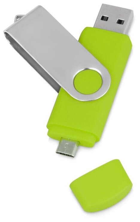 USB/micro USB-флешка 2.0 на 16 Гб Квебек OTG, зеленое яблоко