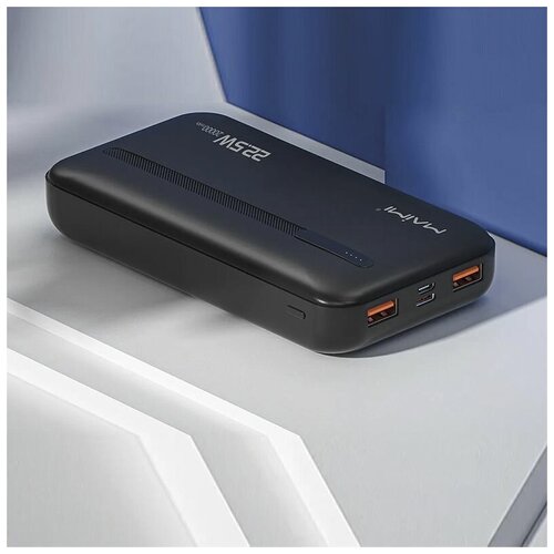 Внешний аккумулятор 20000mah 22,5 Вт PD20W QC3.0, 2xUSB, Type-C 3А, powerbank с быстрой зарядкой для телефона, планшета, iPhone (айфона) и Android