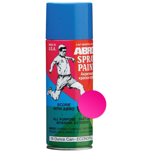 Краска ABRO Spray Paint флуоресцентная, розовый, глянцевая, 473 мл краска abro spray paint 53 желтый глянцевая 473 мл