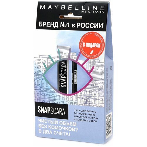 Maybelline New York Набор: тушь для ресниц Snapscara, карандаш для глаз Tattoo liner