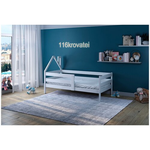 Кровать Софа 180*90 с плоской крышей-домиком и доп. бортиками