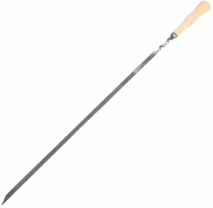 Шампур с деревянной ручкой 61 х 1 см , толщина 2 мм - фотография № 1