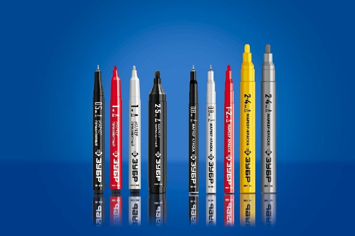 Перманентный маркер для отверстий ЗУБР, 0,7 мм, черный, Колибри, серия Профессионал, (06328-2)