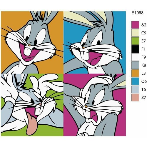 Детская картина по номерам E1968 Багз (Бакс) Банни. Кролик Багз 30x30