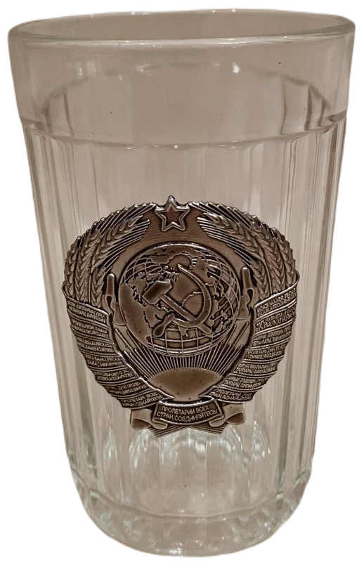 Стакан граненый герб СССР алюминиевый металлический