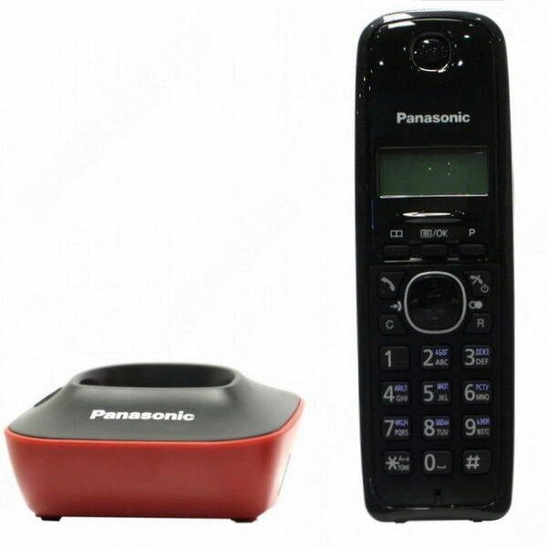 Р/Телефон Dect Panasonic KX-TG1611RUR красный/черный АОН - фотография № 11