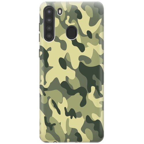 фото Gosso ультратонкий силиконовый чехол-накладка для samsung galaxy a21 с принтом "хаки"