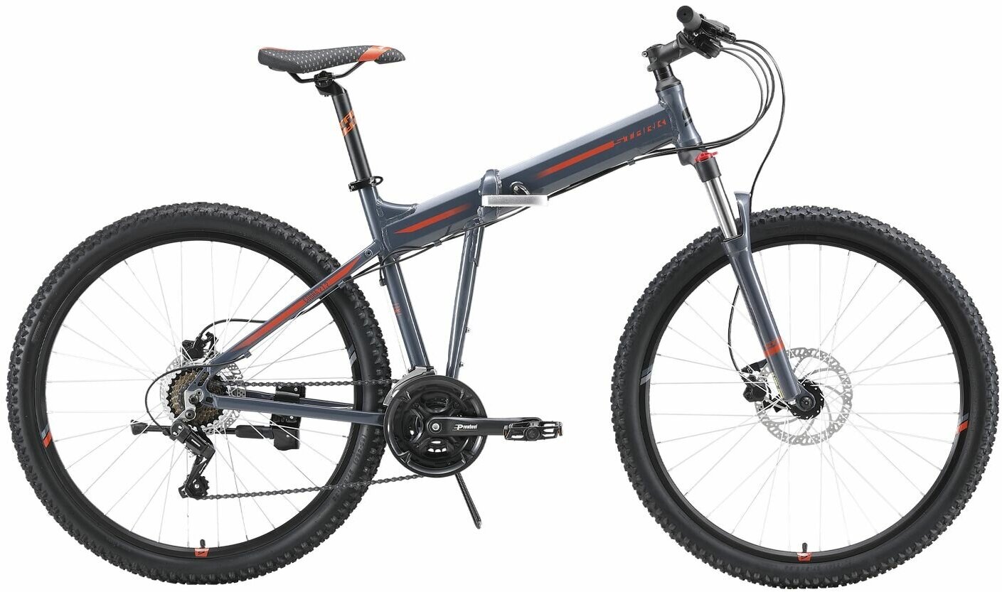 Велосипед Stark Cobra 27.2 HD (2023) (Велосипед Stark'23 Cobra 27.2 HD серый/черный/оранжевый 18", алюминий, HQ-0010130)