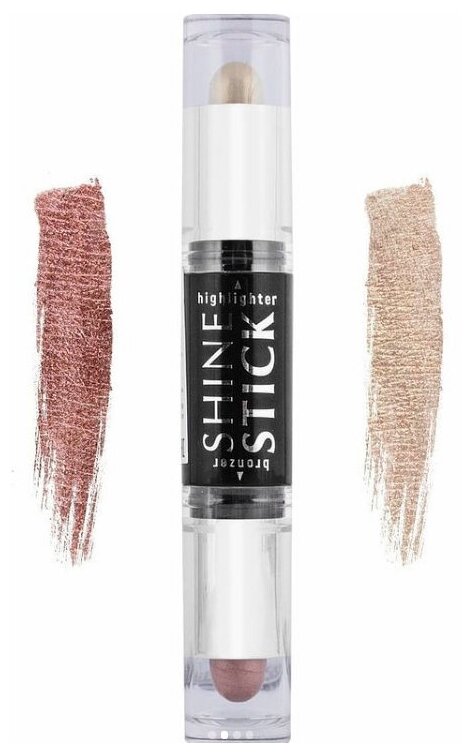 фото Shinewell Двойной стик (бронзер+хайлайтер) Highlighter bronzer duo stick FLH 01