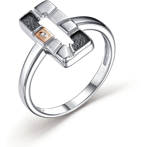 фото Серебряное кольцо алькор с золотой накладкой и бриллиантом 01-3117/000б-17 diamant-online