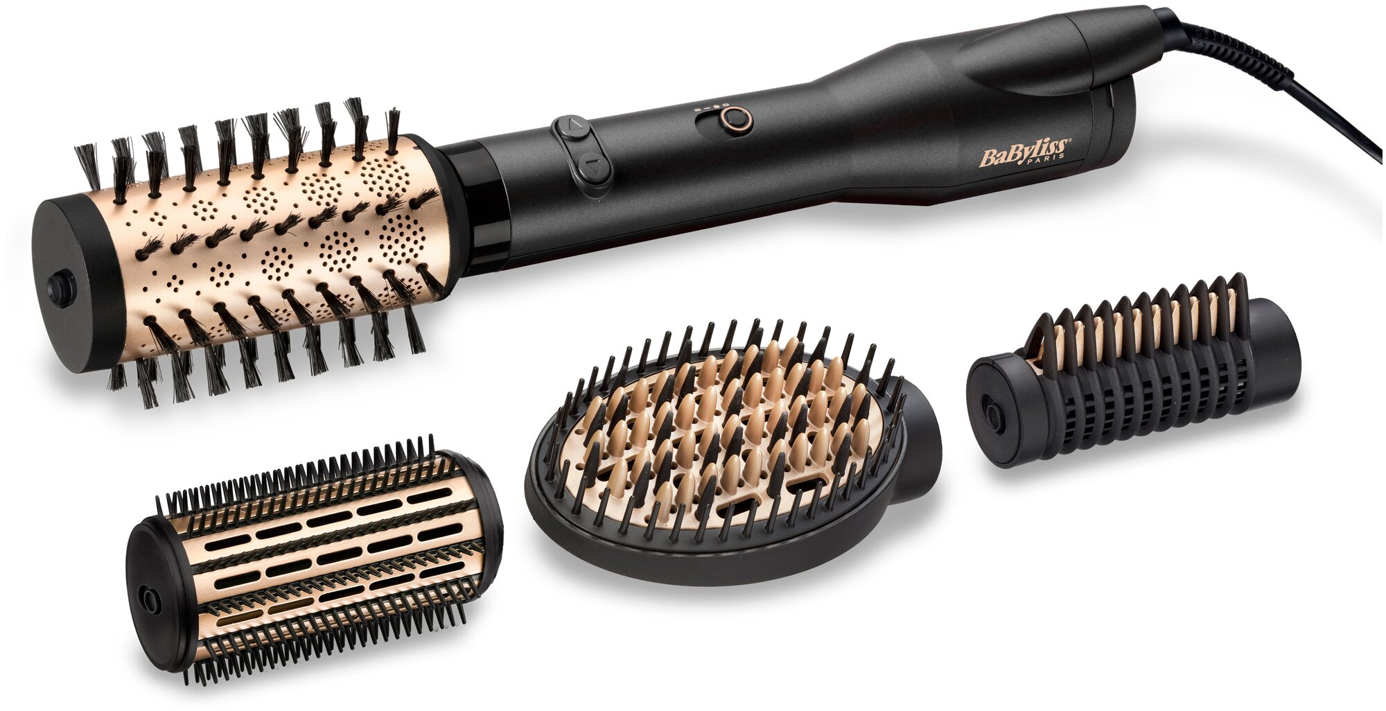 Фен-щетка BaByliss AS970E, черный/золотистый