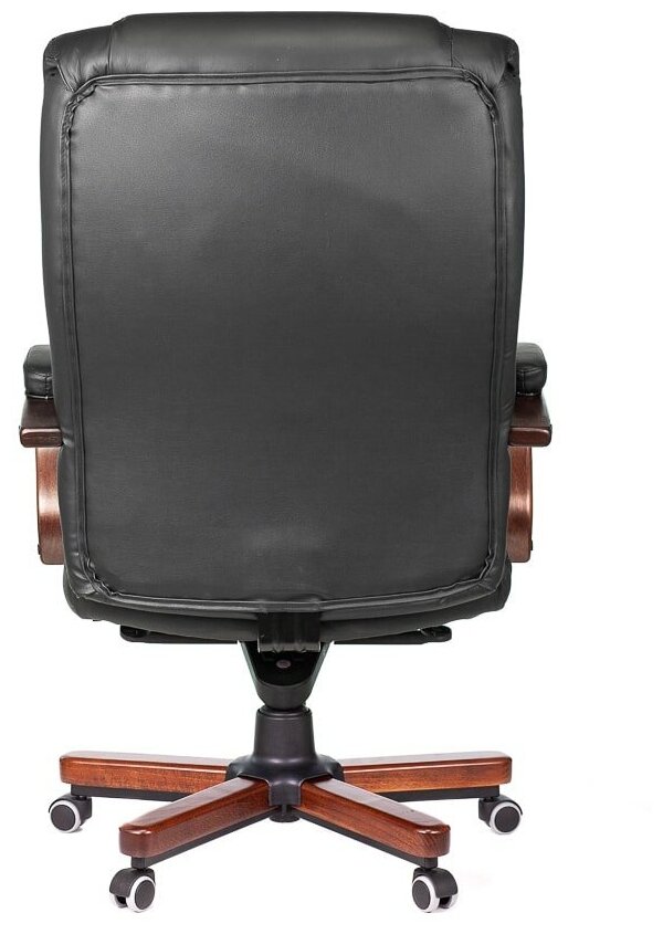 Кресло руководителя БЮРОКРАТ T-9925WALNUT, на колесиках, кожа, черный [t-9925walnut/black] - фото №2