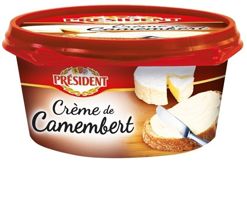 Сыр плавленый President Creme de Camembert с белой плесенью 50%