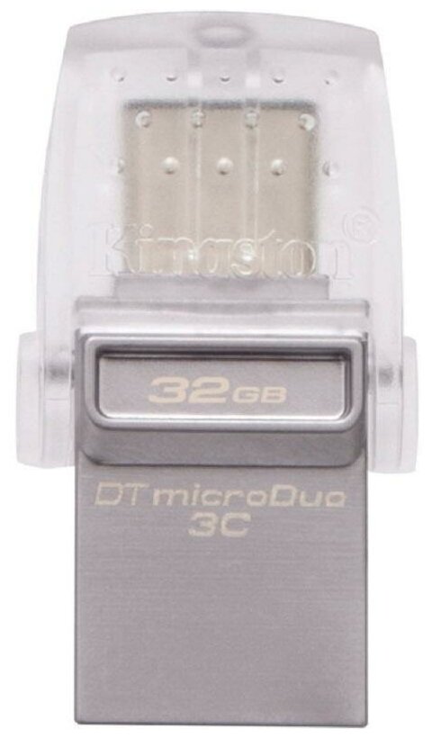 Флэш-диск USB 64Gb Kingston DataTraveler microDuo 3C USB3.0/3.1 + Type-C серебристый