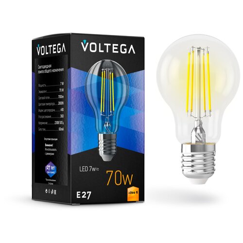 Лампа светодиодная Voltega 7140, E27, 7 Вт, 2800 К