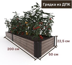 Готовый комплект <b>грядки</b> <b>из</b> <b>ДПК</b> Holzhof 2000х500 мм, высота 225 мм Стильные и Практичные <b>Грядки</b> <b>из</b> Др
