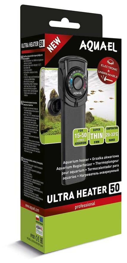 Нагреватель AQUAEL ULTRA HEATER 50 Вт для аквариума 15 - 50 л (пластиковый, регулируемый)