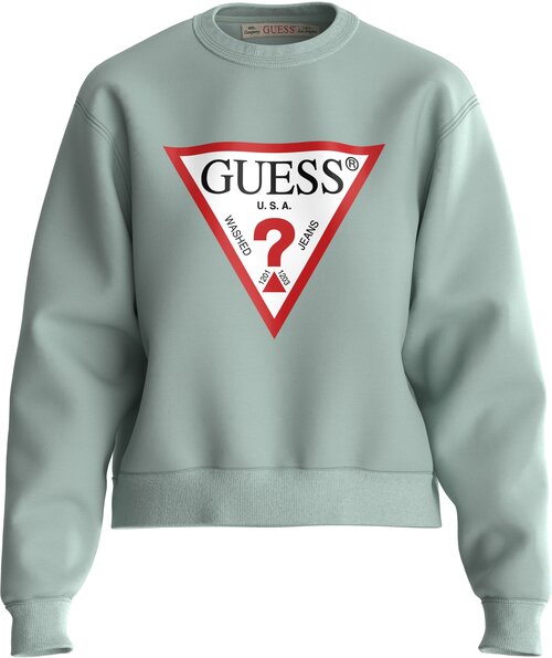 Джемпер GUESS, размер L, синий, зеленый