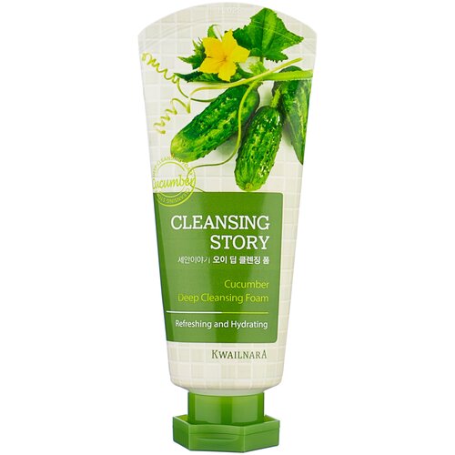 Kwailnara пенка для умывания Cleansing Story Cucumber, 120 мл, 120 г пенка для умывания с экстрактом зеленого чая nature foam cleansing green tea 150мл