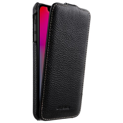 фото Премиальный вертикальный откидной вниз чехол-флип mypads для iphone xr из натуральной кожи черный