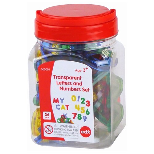 Обучающий набор Edx Education Transparent Letters and Numbers Set 56500J, разноцветный обучающий набор edx education transparent junior rainbow pebbles 13228j