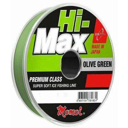 Монофильная леска для рыбалки Momoi Hi-Max Olive Green 0,12 мм, 1,6 кг, 100 м, оливковая, 3 штуки