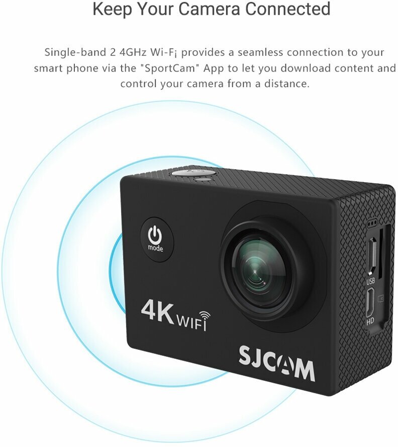 Экшн-камера SJCAM SJ4000 Air 12МП 3200x1800 900 мА·ч