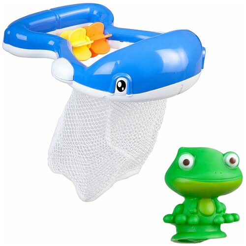 Набор для ванной BONDIBON Кит-сачок (ВВ1913), синий/зеленый игрушки для ванны bondibon игровой набор для купания кит сачок