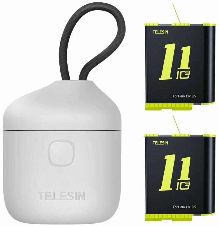 Зарядное устройство TELESIN Allin Box с 2-мя аккумуляторами (увеличенный 95 мин.) для GoPro Hero 11/10/9 IP54