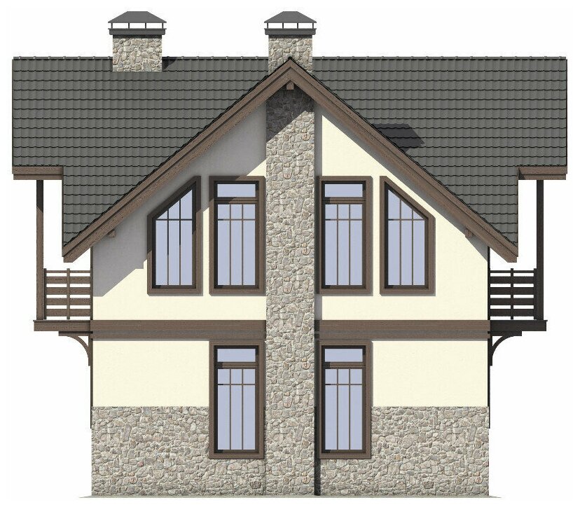 Проект газобетонного дома Catalog-Plans-58-59 (84,98кв.м, 8x8м, газобетон 400) - фотография № 6