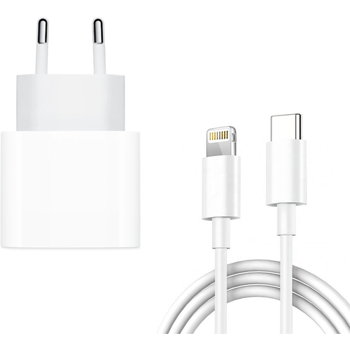 Сетевое зарядное устройство для iPhone, iPad, AirPods / Сетевой адаптер питания 20w + кабель в комплекте / Power adapter 20W