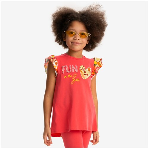 Футболка для девочек Kapika HKGCT01-82 коралловый, размер 110