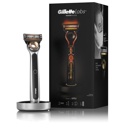 Бритвенный станок GILLETTE LABS, 2 кассеты, зарядная док-станция, футляр