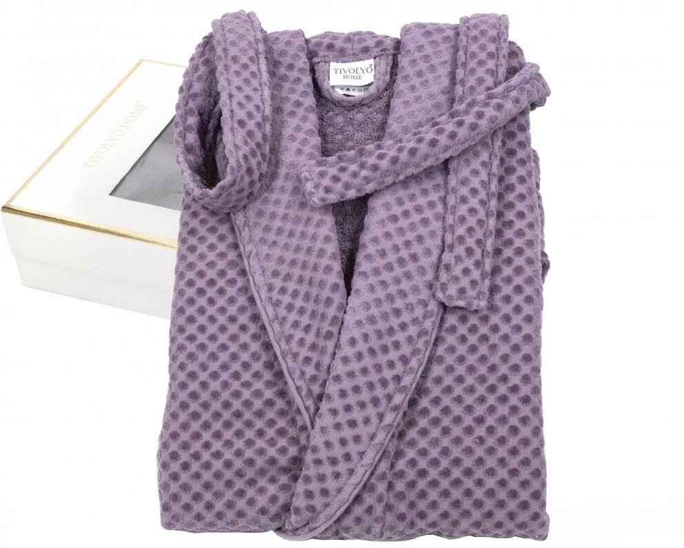 Tivolyo home Банный халат Kimberley цвет: фиолетовый (S) - фотография № 5