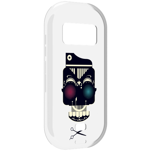 Чехол MyPads черно белый скелет с яркими глазами для UleFone Armor 15 задняя-панель-накладка-бампер