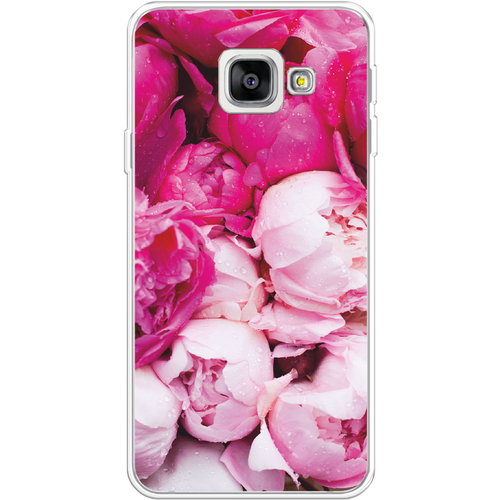 Силиконовый чехол на Samsung Galaxy A3 2016 / Самсунг Галакси А3 2016 Пионы розово-белые