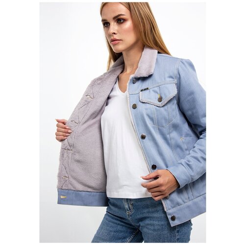 фото Куртка джинсовая женская на меху dasti denim urban голубая