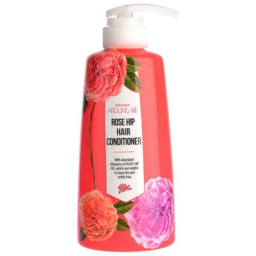 Around me кондиционер для волос Rose Hip Hair Conditioner с розой, 500 мл комплект шампунь кондиционер эссенция welcos around me rose hip hair shampoo conditioner essence 500 мл 500 мл 200 мл